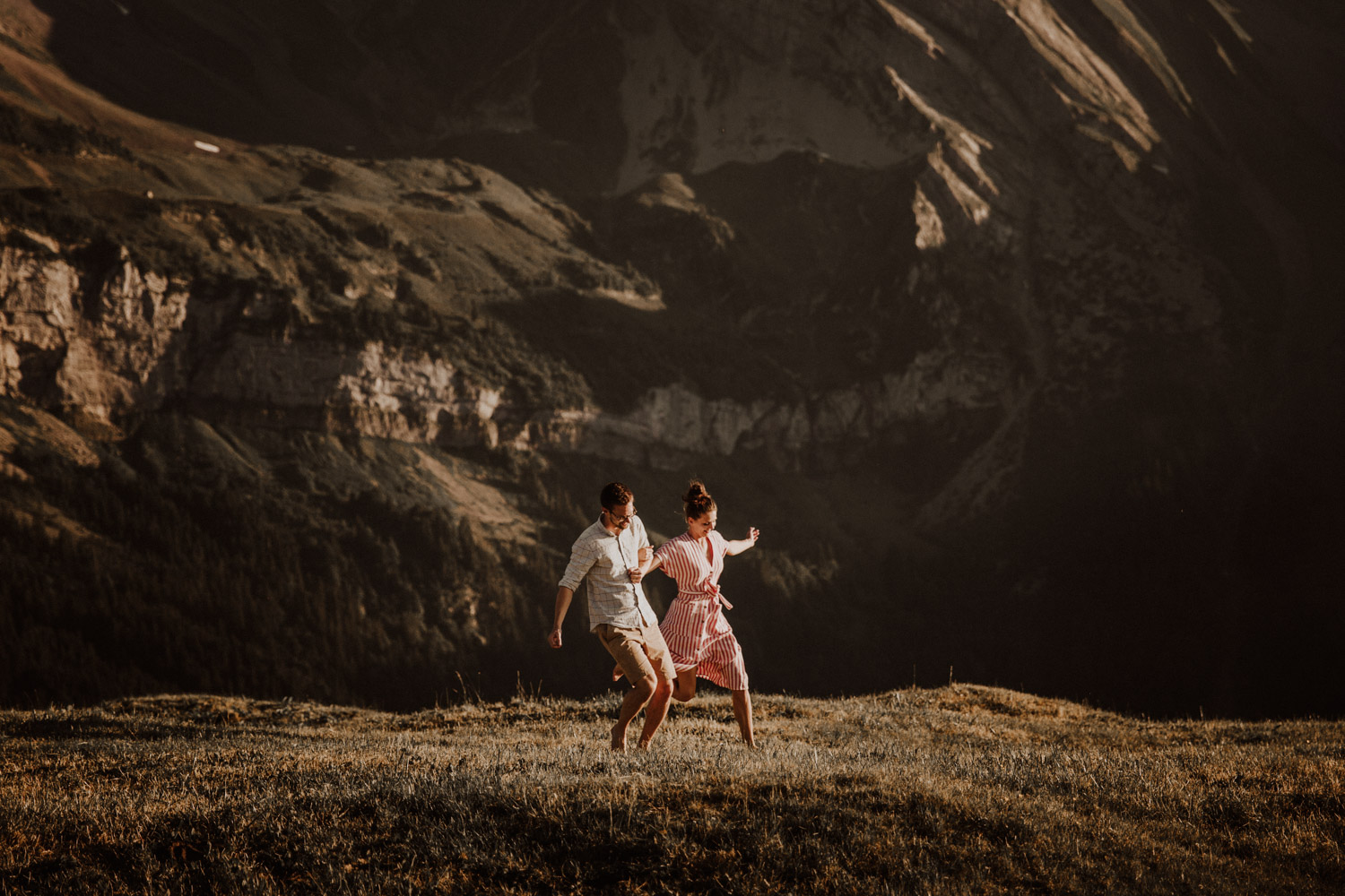 Couple Shoot in Swiss Mountains couple wedding photographer Switzerland unposed natural beautiful elopement