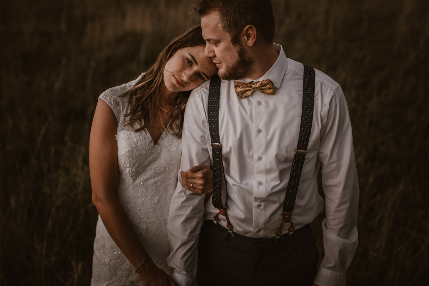 Swiss destination wedding photographer Colorado Denver Vintage Wedding bridal couple session sunset