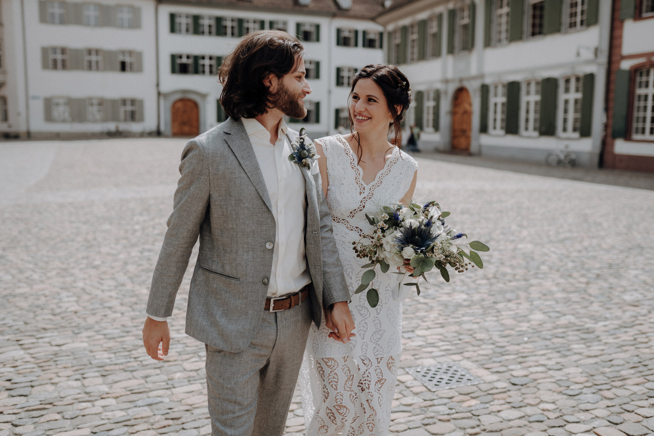 Wedding photographer switzerland basel natural unposed civil wedding old town Basel Minster