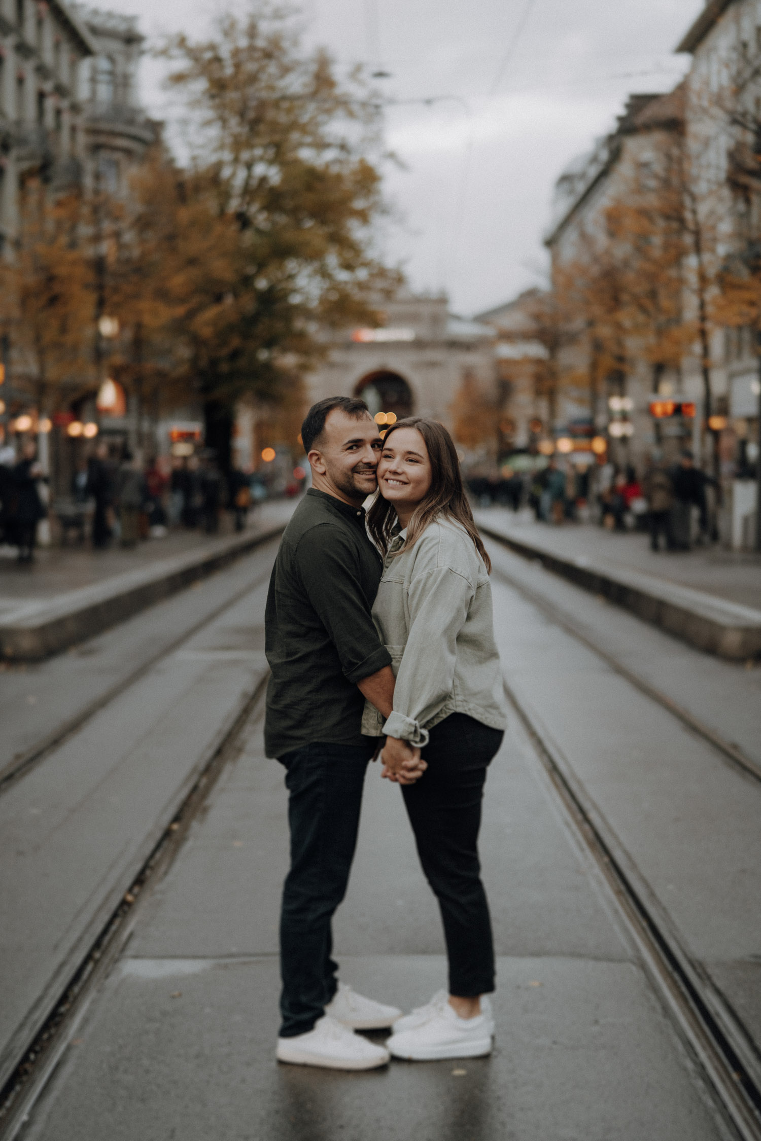 Urban City Couple Shoot in Zurich, Switzerland photographed by Swiss Wedding Photographer