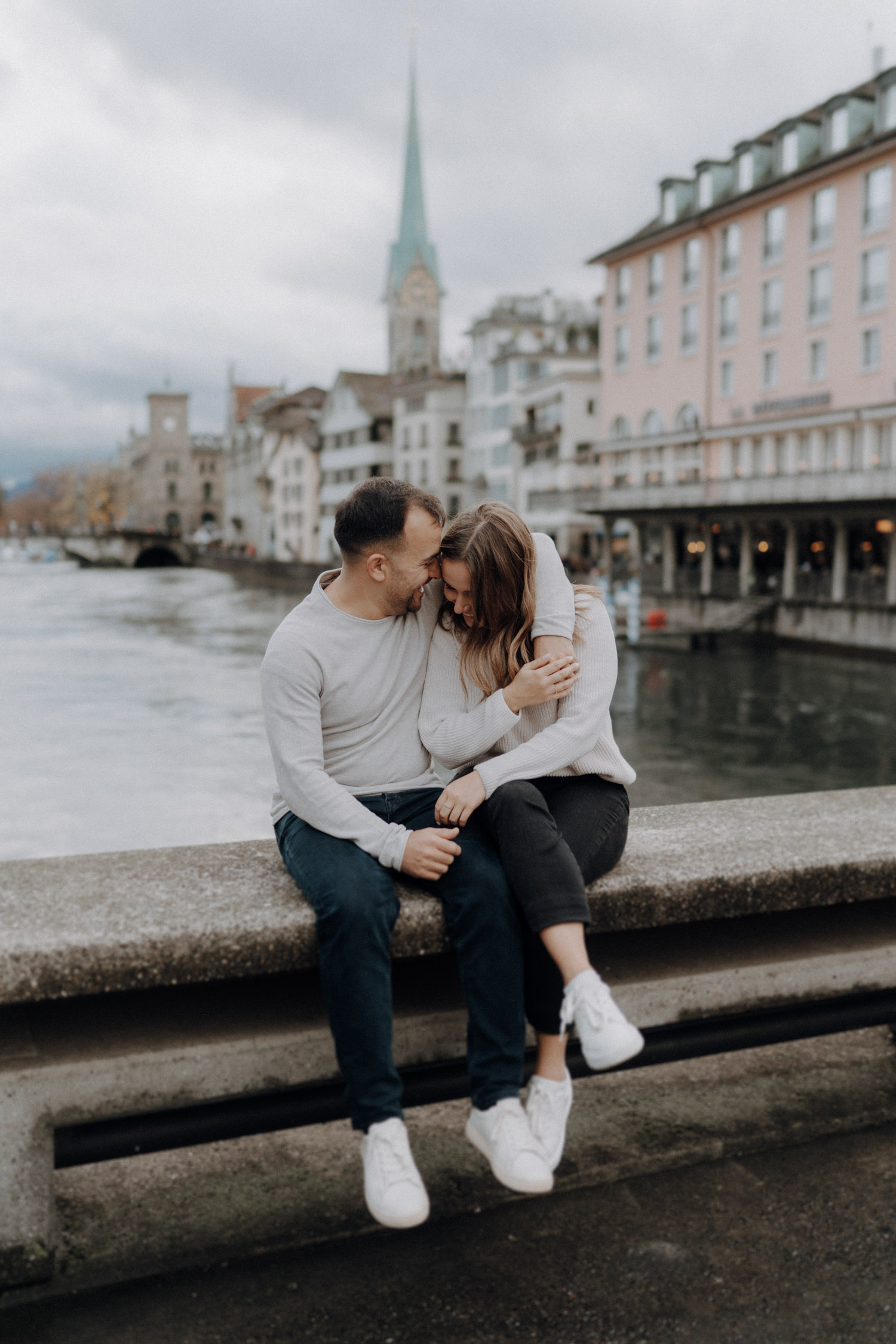 Urban City Couple Shoot in Zurich, Switzerland photographed by Swiss Wedding Photographer