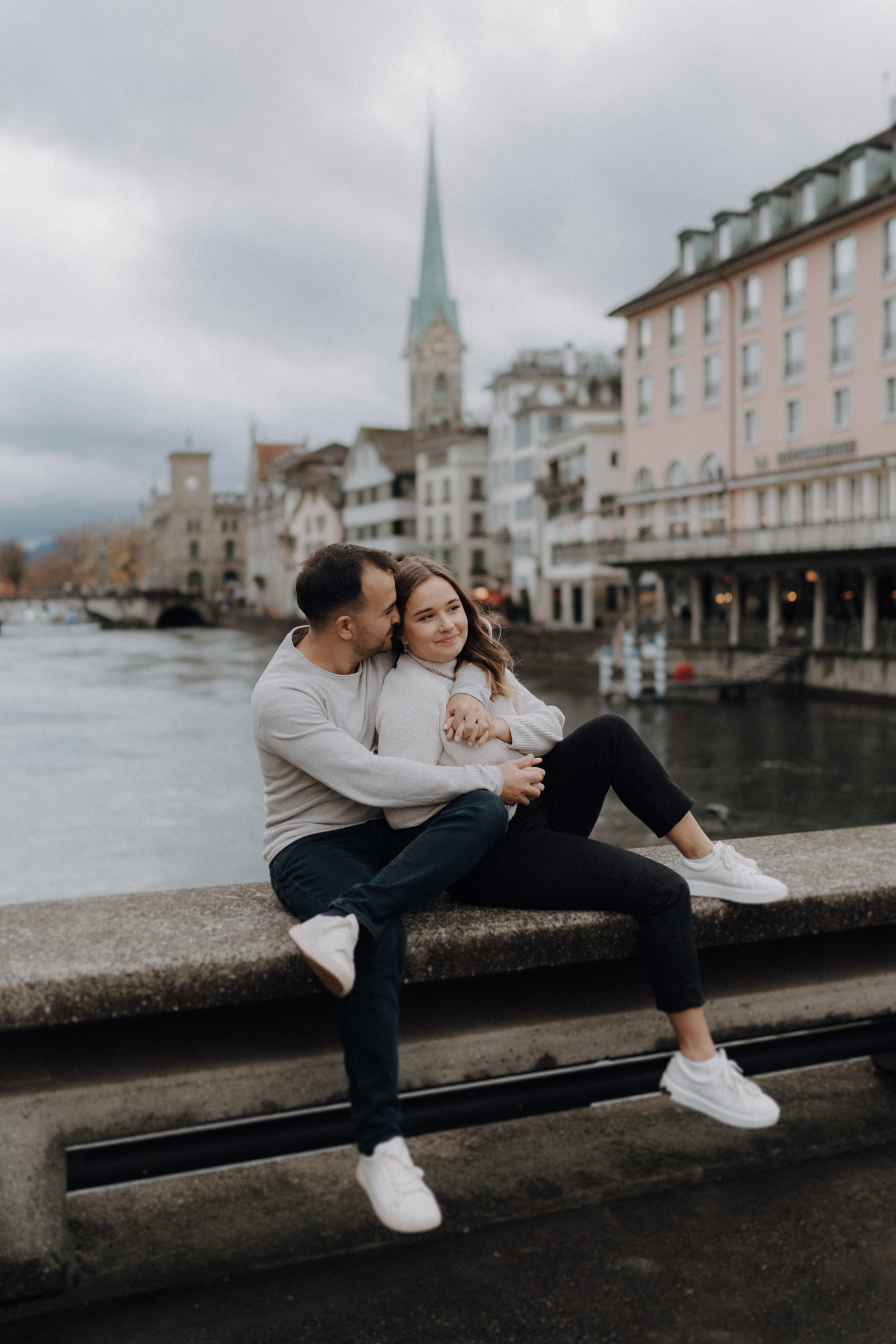 Urban City Couple Shoot in Zurich, Switzerland photographed by Swiss Wedding Photographer