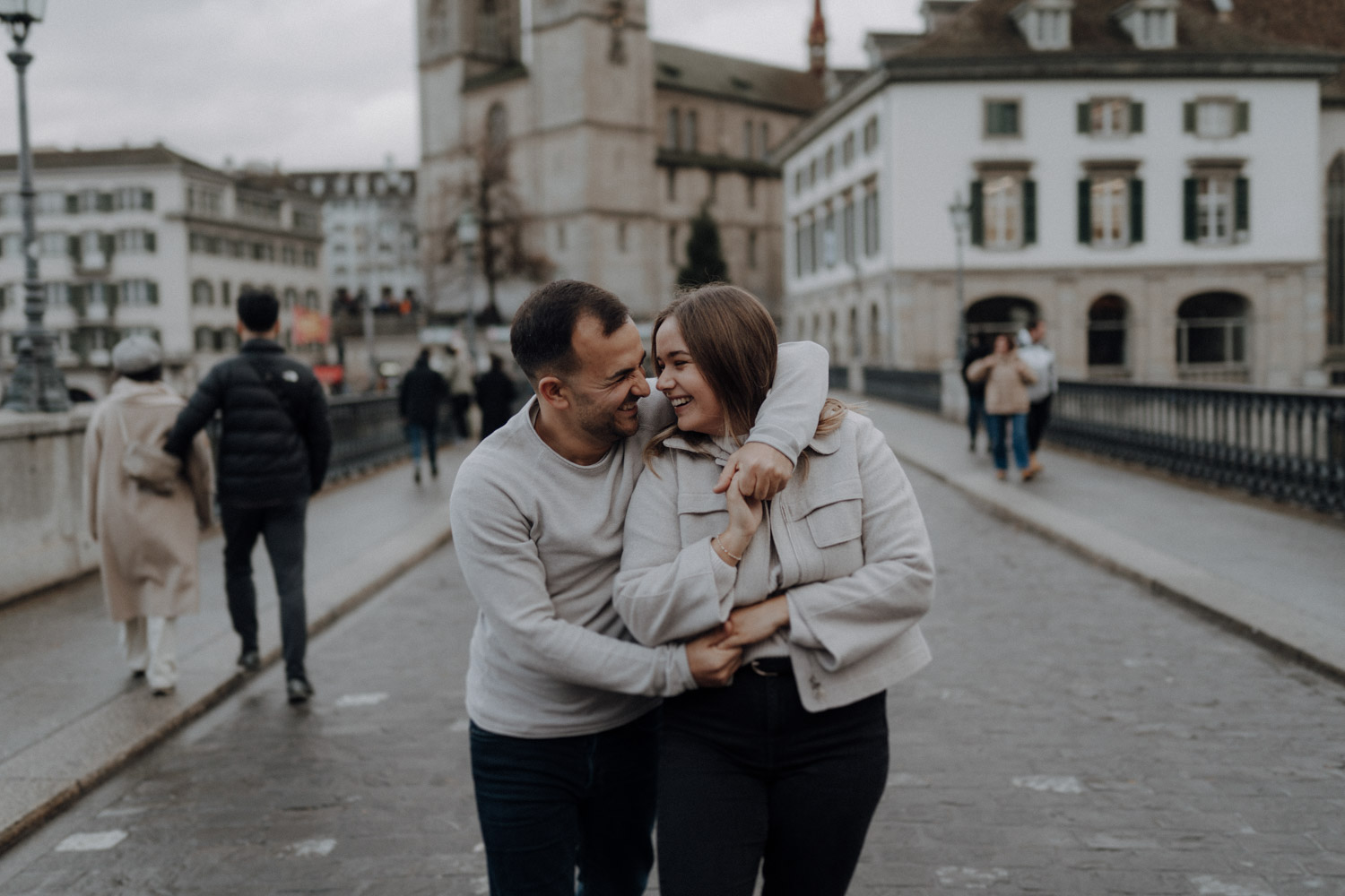 Urban City Couple Shoot in Zurich, Switzerland photographed by Swiss Wedding Photographer