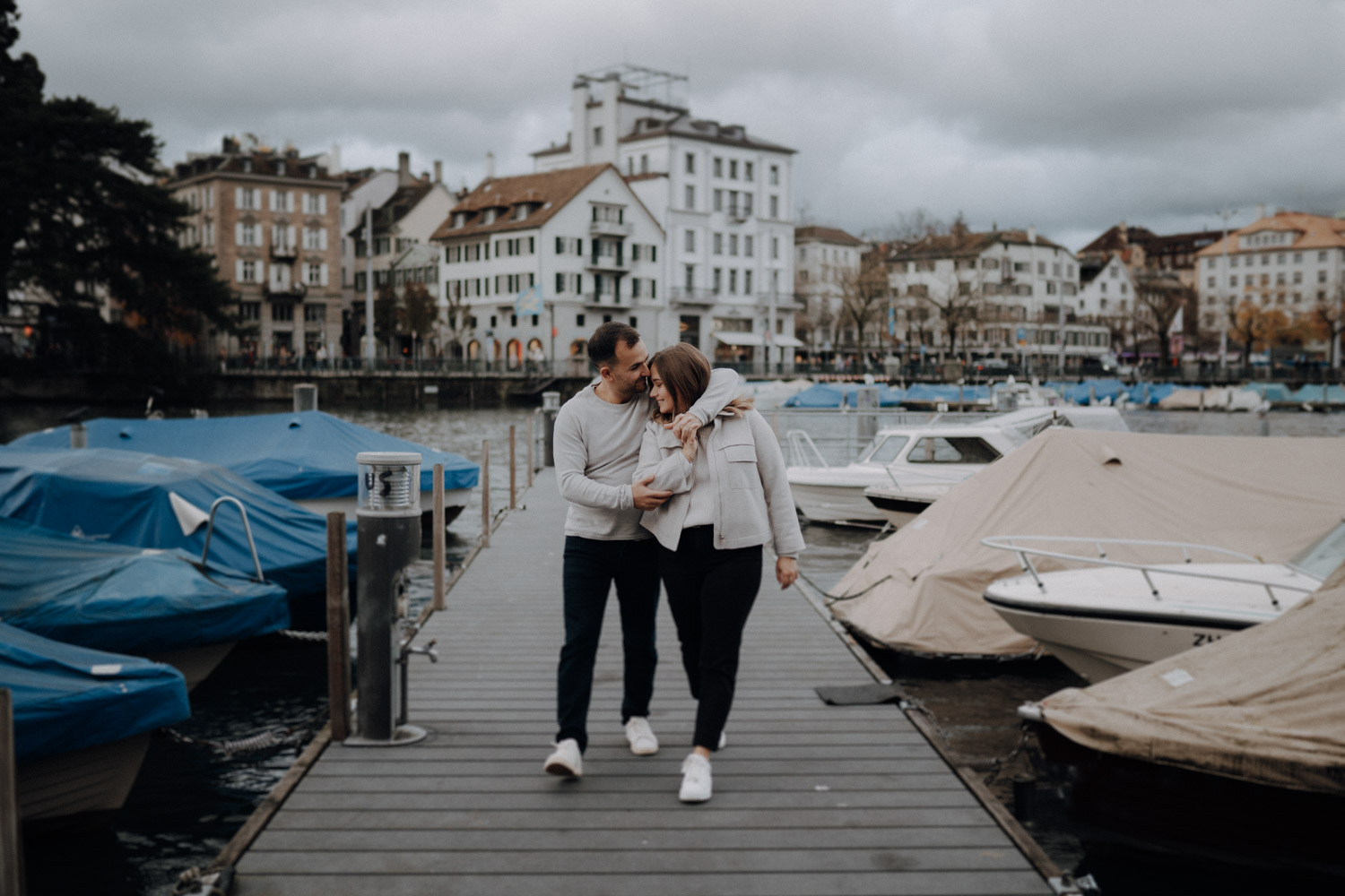 Urban City Couple Shoot in Zurich, Switzerland photographed by Swiss Wedding Photographer