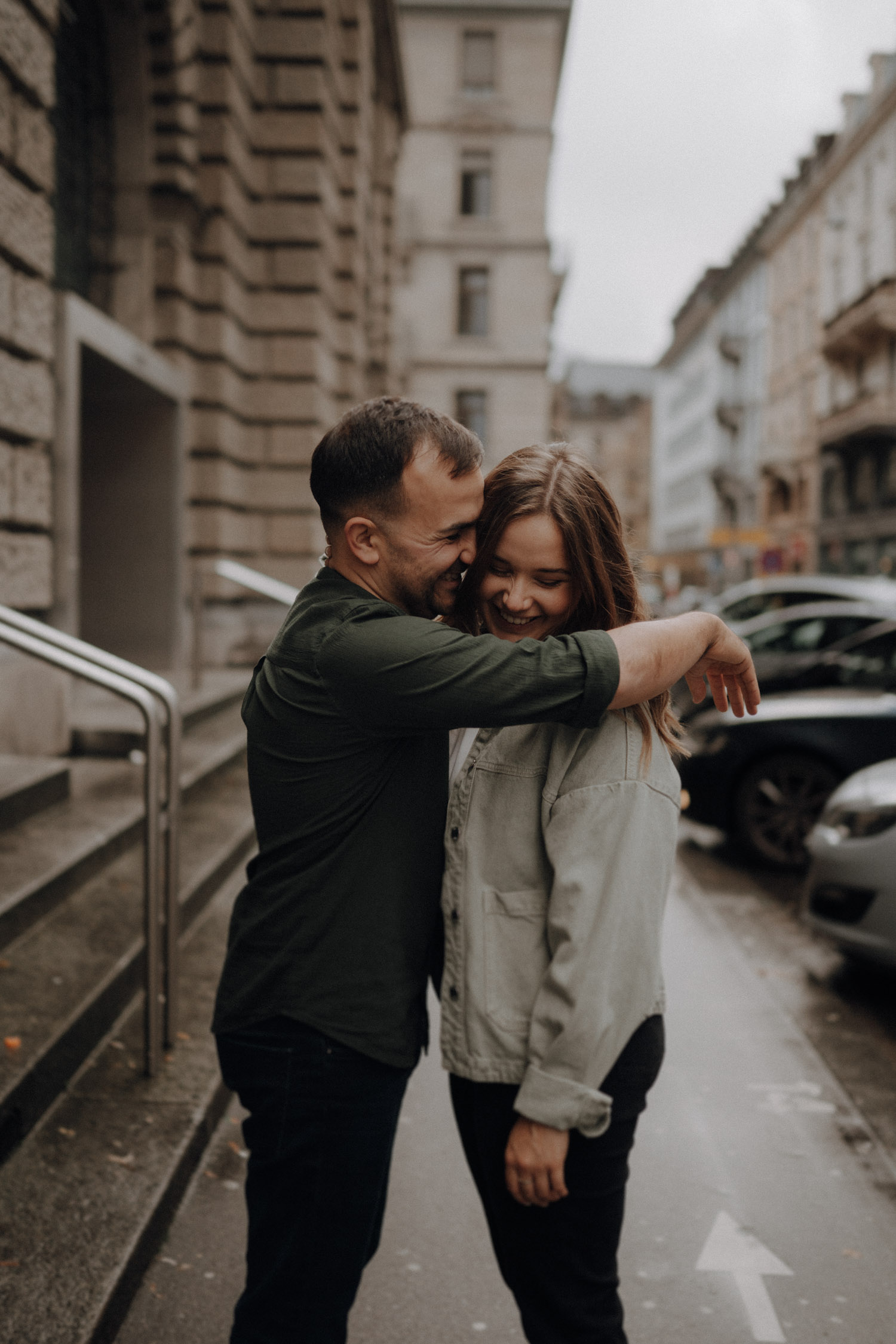 Urban City Couple Shoot in Zurich, Switzerland photographed by Swiss Wedding Photographer