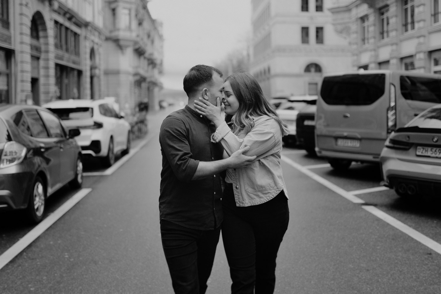 Urban City Couple Shoot in Zurich, Switzerland photographed by Swiss Wedding Photographer