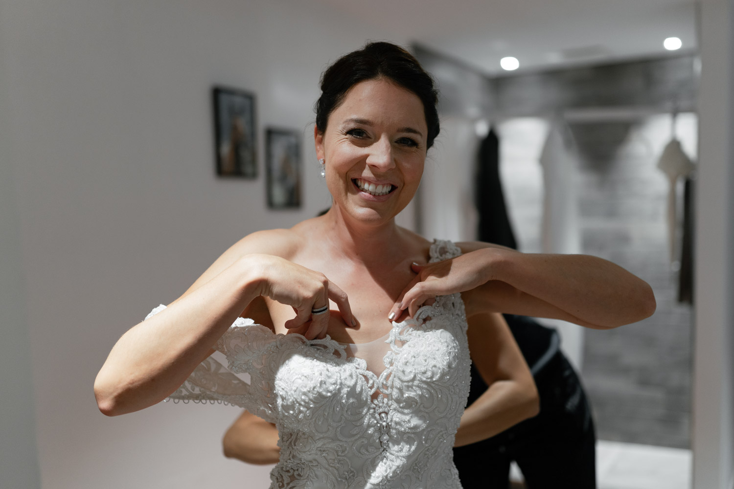 Bride during Getting Ready in Switzerland for a Villa Honegg Wedding